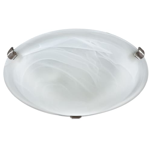 Ceiling Light, 12" Dia x 5" H, Brushed Nickel w/ Alabaster Glass Diffuser